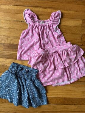 Crewcuts Abercrombie Girls Spring Bundle 6-7 Skort Top Tiered Ruffle Floral Set